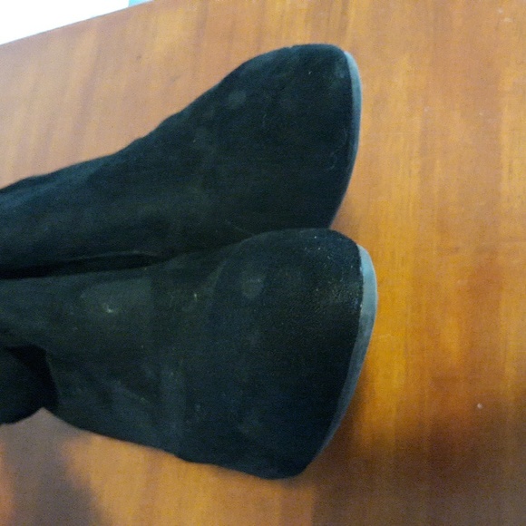 Comfortview Corrine Black Ankle Boots Faux Suede Sexy Sculpted Heels sz 12W - Picture 8 of 10